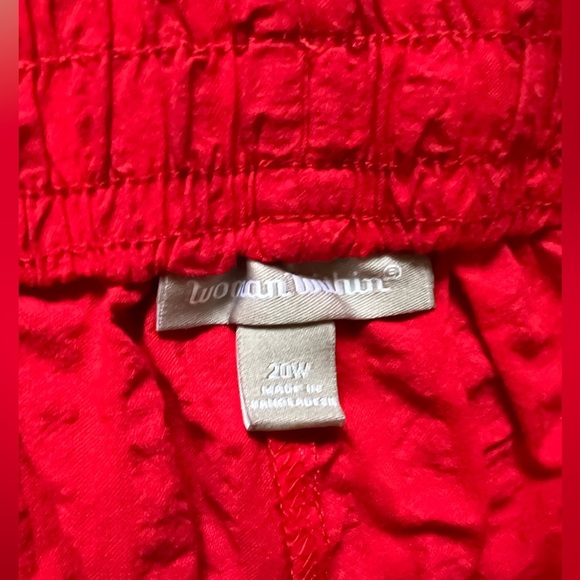 100% cotton Woman Within Vibrant Red Textured Pants size 20W (SKU P203) - Picture 4 of 11